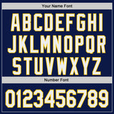 Custom Navy White-Yellow Authentic Baseball Jersey
