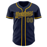 Custom Navy-Gold Authentic Baseball Jersey