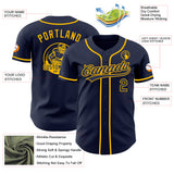 Custom Navy-Gold Authentic Baseball Jersey