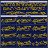 Custom Navy-Gold Authentic Baseball Jersey