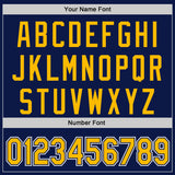 Custom Navy Gold-White Authentic Baseball Jersey