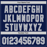 Custom Navy Gray-White Authentic Baseball Jersey