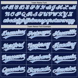 Custom Navy Light Blue-White Authentic Baseball Jersey