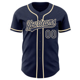 Custom Navy-Cream Authentic Baseball Jersey