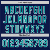 Custom Navy Teal-White Authentic Baseball Jersey