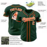 Custom Green Orange-White Authentic Baseball Jersey