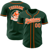 Custom Green Orange-White Authentic Baseball Jersey