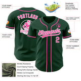 Custom Green Pink-White Authentic Baseball Jersey