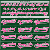 Custom Green Pink-White Authentic Baseball Jersey
