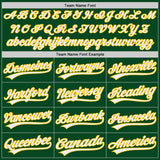 Custom Green White-Yellow Authentic Baseball Jersey