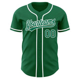 Custom Kelly Green-White Authentic Baseball Jersey