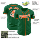 Custom Kelly Green Orange-White Authentic Baseball Jersey