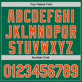 Custom Kelly Green Orange-White Authentic Baseball Jersey