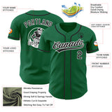 Custom Kelly Green Black-White Authentic Baseball Jersey