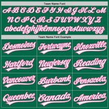 Custom Kelly Green White-Pink Authentic Baseball Jersey