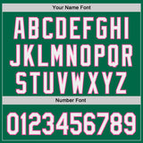 Custom Kelly Green White-Pink Authentic Baseball Jersey
