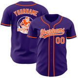 Custom Purple Orange-White Authentic Baseball Jersey