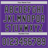 Custom Purple Black-White Authentic Baseball Jersey