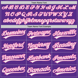 Custom Purple White-Pink Authentic Baseball Jersey
