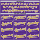 Custom Purple Old Gold-White Authentic Baseball Jersey