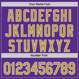 Custom Purple Old Gold-White Authentic Baseball Jersey