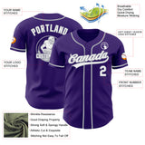 Custom Purple White-Gray Authentic Baseball Jersey