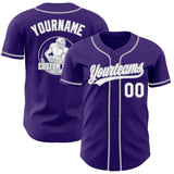 Custom Purple White-Gray Authentic Baseball Jersey