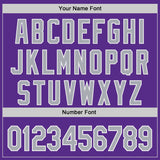 Custom Purple Gray-White Authentic Baseball Jersey
