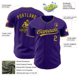 Custom Purple Old Gold-Black Authentic Baseball Jersey