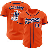 Custom Orange Navy-White Authentic Baseball Jersey
