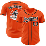 Custom Orange Black-White Authentic Baseball Jersey