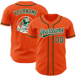 Custom Orange Green-White Authentic Baseball Jersey