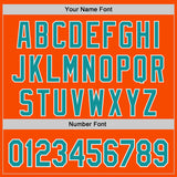 Custom Orange Teal-White Authentic Baseball Jersey