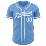 Custom Light Blue-White Authentic Baseball Jersey