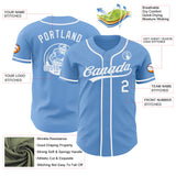 Custom Light Blue-White Authentic Baseball Jersey