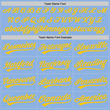 Custom Light Blue-Yellow Authentic Baseball Jersey