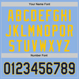 Custom Light Blue Navy-Yellow Authentic Baseball Jersey