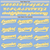 Custom Light Blue White-Yellow Authentic Baseball Jersey