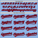 Custom Light Blue Red Navy-White Authentic Baseball Jersey