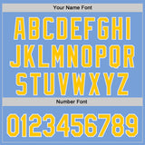 Custom Powder Blue Yellow-White Authentic Baseball Jersey