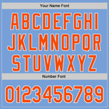 Custom Powder Blue Orange-White Authentic Baseball Jersey