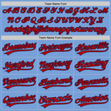 Custom Powder Blue Red Navy-White Authentic Baseball Jersey