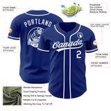Custom Royal-White Authentic Baseball Jersey
