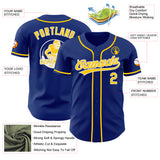 Custom Royal Yellow-White Authentic Baseball Jersey
