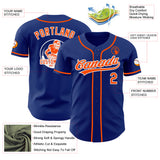 Custom Royal Orange-White Authentic Baseball Jersey