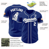 Custom Royal White-Gray Authentic Baseball Jersey