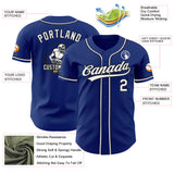 Custom Royal White-Black Authentic Baseball Jersey