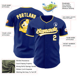 Custom Royal White-Yellow Authentic Baseball Jersey