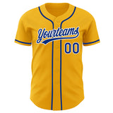 Custom Gold Royal-White Authentic Baseball Jersey
