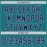 Custom Teal Navy-White Authentic Baseball Jersey